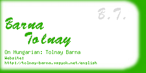 barna tolnay business card